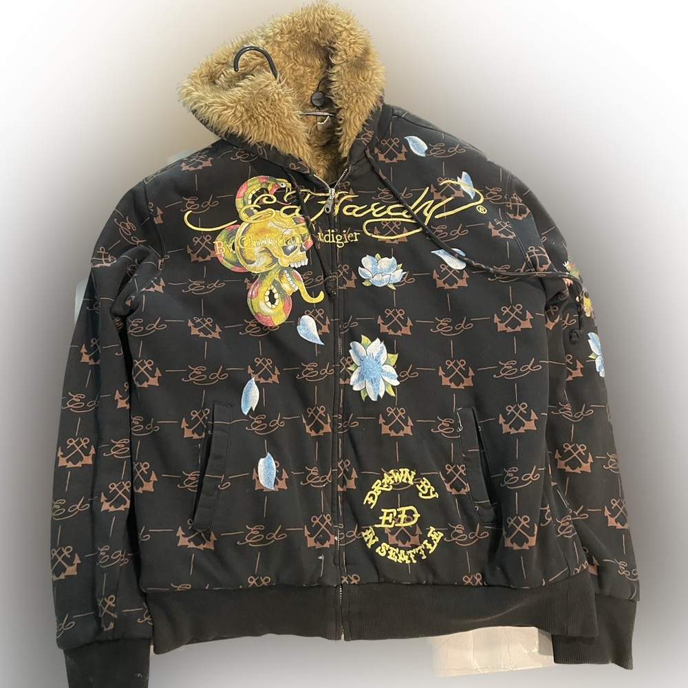 Vintage Fur Ed Hardy Hoodie